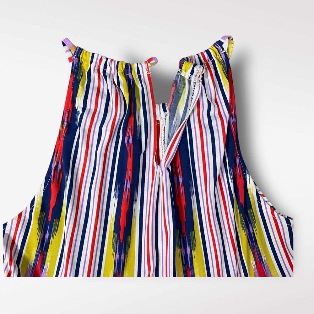 London Times Colorful Striped‎ Halter Knee Length Dress Size 6 Business Casual - Picture 5 of 7